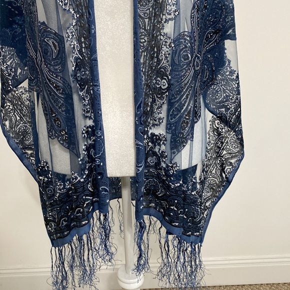 NWT Indigo Blue Dressy Wrap Perfect for Formal Occasions - Picture 4 of 10